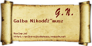 Galba Nikodémusz névjegykártya